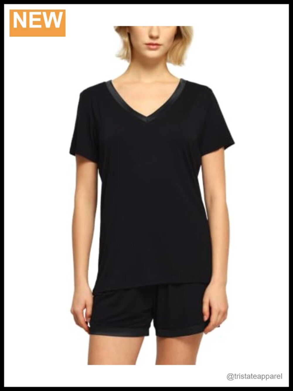 Bamboo Viscose Pajama Short Set Short Sleeve V-Neck Sleepwear